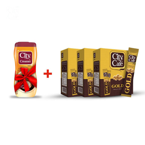 Offer: 3 City Cafe Gold 24 sachets + Free City Creamer 170g