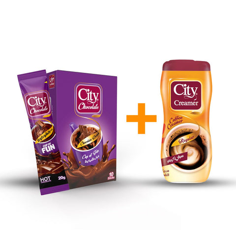 Offer: City Cafe Hot Chocolate 10 Sachets + City Creamer 170g