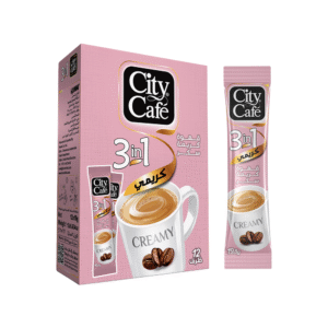 3 in 1 Creamy - City Cafe - Instant Coffee - Box containing 12 sachets, enough to make 12 cups of instant coffee